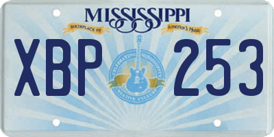 MS license plate XBP253