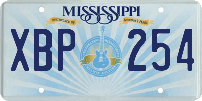 MS license plate XBP254