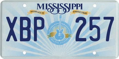 MS license plate XBP257