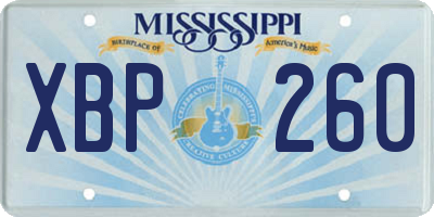 MS license plate XBP260
