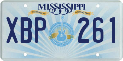 MS license plate XBP261