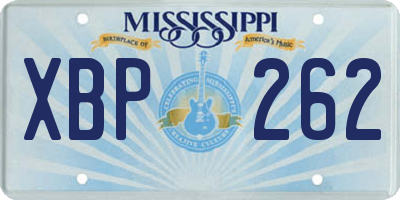 MS license plate XBP262