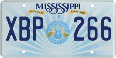 MS license plate XBP266