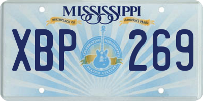 MS license plate XBP269