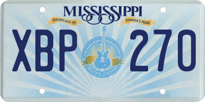 MS license plate XBP270