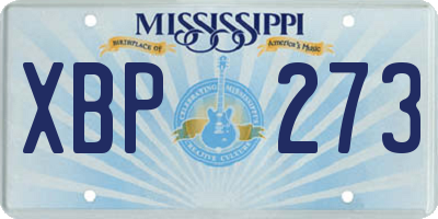 MS license plate XBP273