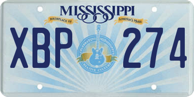 MS license plate XBP274