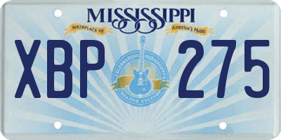 MS license plate XBP275