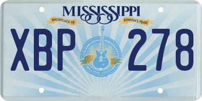 MS license plate XBP278
