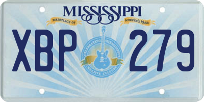 MS license plate XBP279