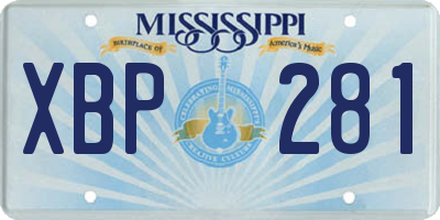 MS license plate XBP281