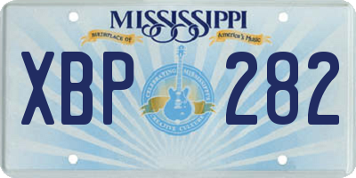 MS license plate XBP282
