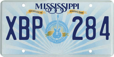 MS license plate XBP284
