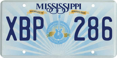 MS license plate XBP286