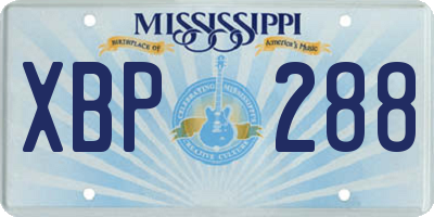MS license plate XBP288