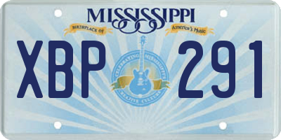 MS license plate XBP291