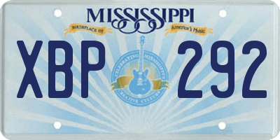 MS license plate XBP292