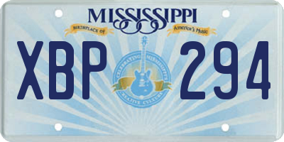 MS license plate XBP294