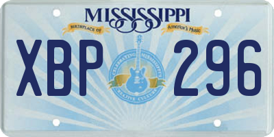 MS license plate XBP296