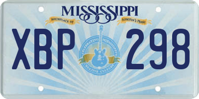 MS license plate XBP298
