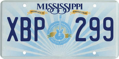 MS license plate XBP299