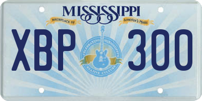 MS license plate XBP300