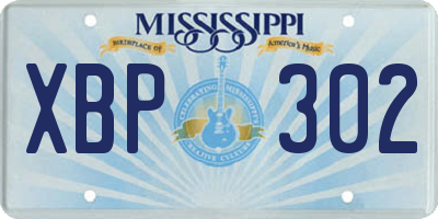 MS license plate XBP302