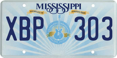 MS license plate XBP303