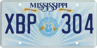 MS license plate XBP304