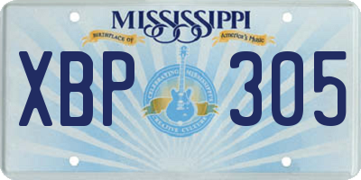 MS license plate XBP305