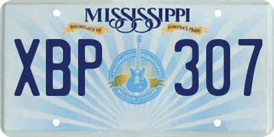 MS license plate XBP307