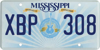 MS license plate XBP308