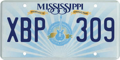 MS license plate XBP309