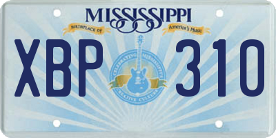 MS license plate XBP310