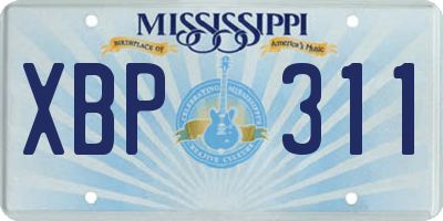 MS license plate XBP311