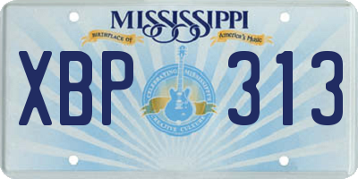 MS license plate XBP313