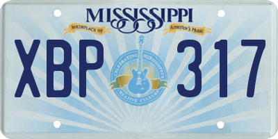 MS license plate XBP317