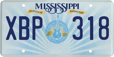 MS license plate XBP318
