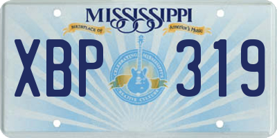 MS license plate XBP319