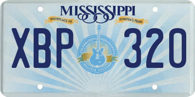 MS license plate XBP320