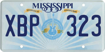MS license plate XBP323