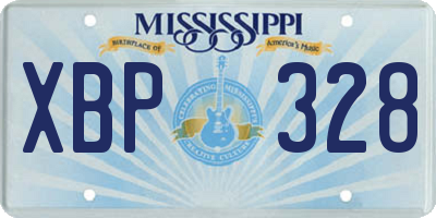 MS license plate XBP328