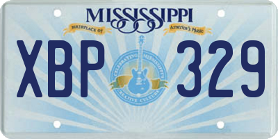 MS license plate XBP329