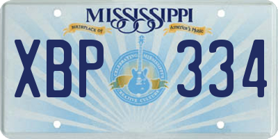 MS license plate XBP334