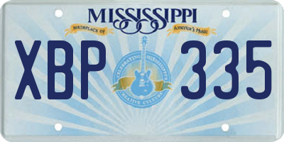 MS license plate XBP335