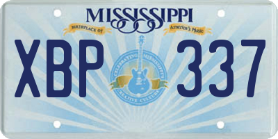 MS license plate XBP337