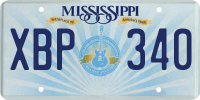 MS license plate XBP340