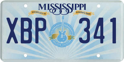 MS license plate XBP341