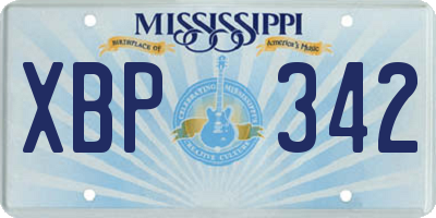 MS license plate XBP342