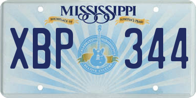 MS license plate XBP344